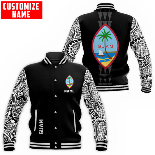FUNSTUFFPRINT Customize Amazing Polynesian Guam 3D Baseball Jacket S3VJ-10028