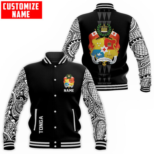 FUNSTUFFPRINT Customize Amazing Polynesian Tonga 3D Baseball Jacket S3VJ-10029