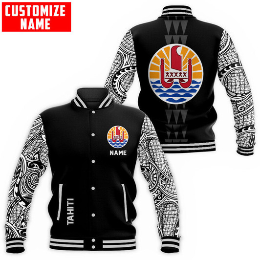 FUNSTUFFPRINT Customize Amazing Polynesian Tahiti 3D Baseball Jacket S3VJ-10030