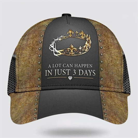 FUNSTUFFPRINT Crown Of Thorns A Lot Can Happen In 3 Days Baseball Cap - Christian Hats for Men and Women