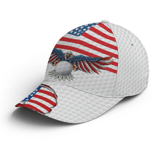 FUNSTUFFPRINT Golf American Flag Eagle Golf Ball Pattern Baseball Cap