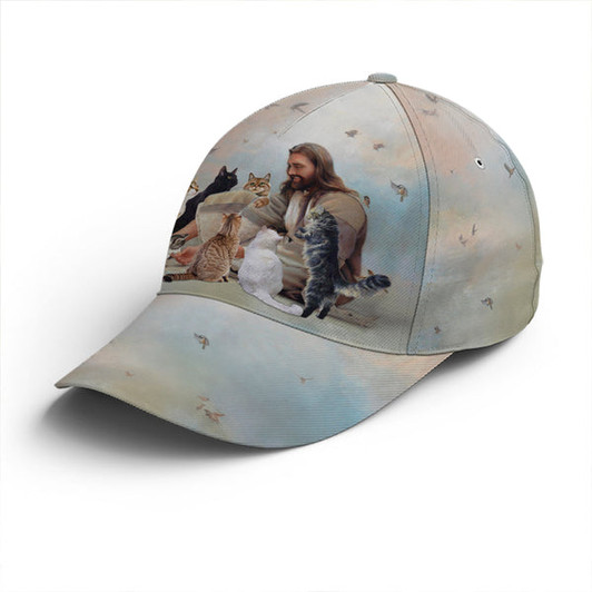 FUNSTUFFPRINT God And Cats Angels Baseball Cap