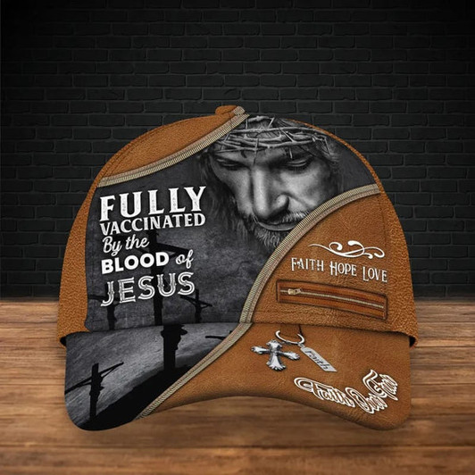 FUNSTUFFPRINT Fully Vaccinated By The Blood Of Jesus 3D Full Print Baseball Cap Hat - Faith Over Fear Classic Cap Hat