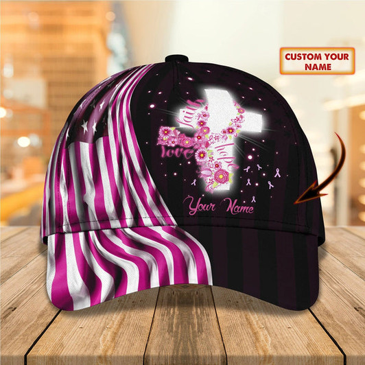 FUNSTUFFPRINT 3D All Over Print Breast Cancer Awareness Baseball Cap Hat - Custom Breast Cancer Gift