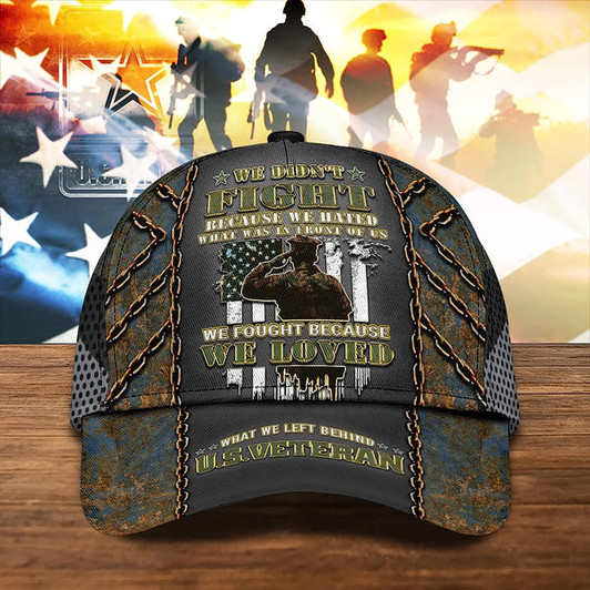 FUNSTUFFPRINT Veteran Cap For Dad We Didn't Fight Because We Hated All Over Print Baseball Cap - Christian Hats For Men Women