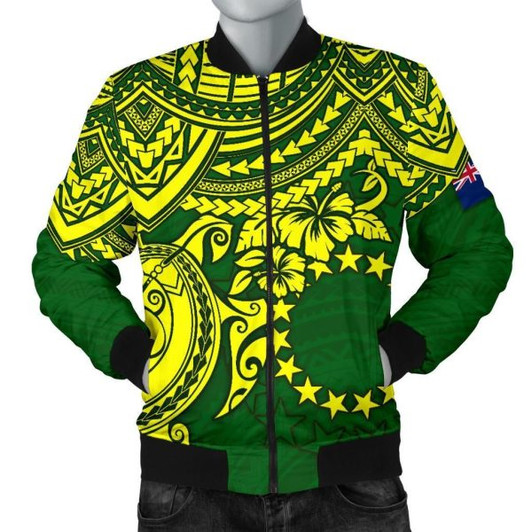 FUNSTUFFPRINT Cook Islands Polynesian bBomber Jacket (Men) – bPolynesian Turtle 3D Bomber Jacket