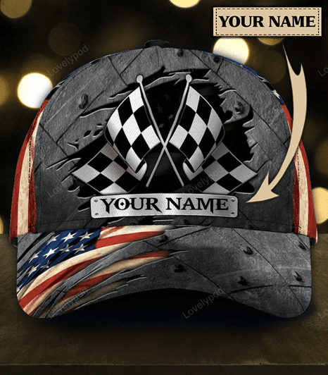 FUNSTUFFPRIT Personalized Racing Classic Cap, Racing Hat Cap For Men And Women
