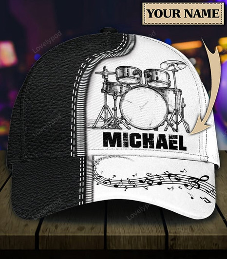 FUNSTUFFPRIT Personalized Drum Classic Cap, Personalized Gift for Music Lovers, Drum Lovers baseball cap hat-SBC-10522