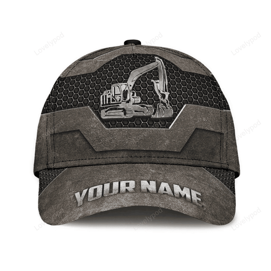 FUNSTUFFPRIT Excavator Custom Classic Cap Hat, 3D All Over Print Excavator Cap Hat For Him