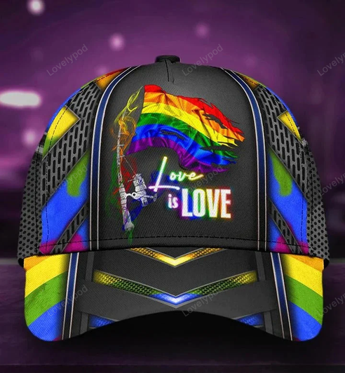FUNSTUFFPRIT Pride Baseball Cap For Him, Equality Pride Love Is Love Lgbt Printing Baseball Cap Hat, Gaymer Gifts