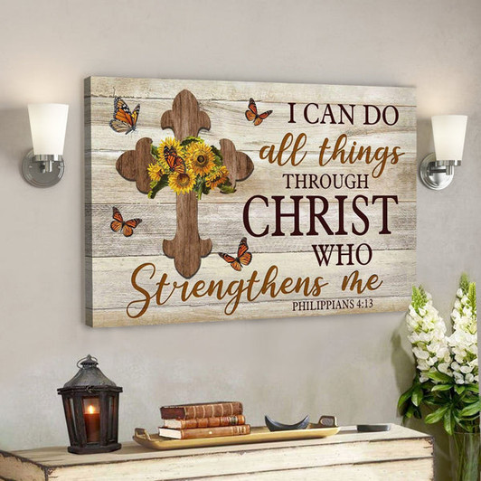 I Can Do All Things Through Christ Philippians 413 Canvas Wall Art - Ciaocustom