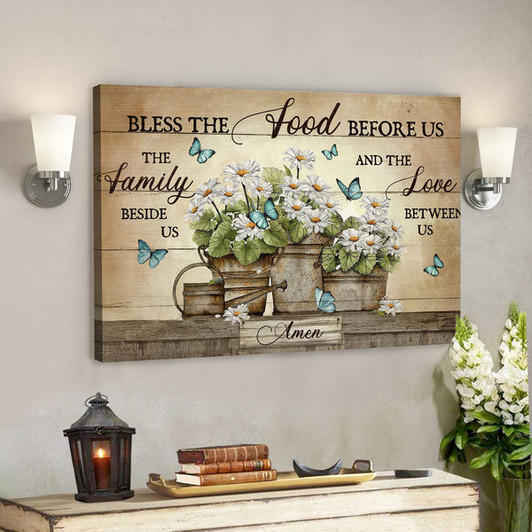 Bless The Food Before Us The Family Beside Us - Bible Verse Canvas - Scripture Canvas Wall Art - Ciaocustom