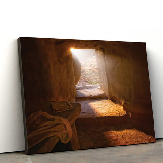 Jesus Christ Empty Tomb Canvas Pictures - Easter Wall Art - Christian Easter Home Decor