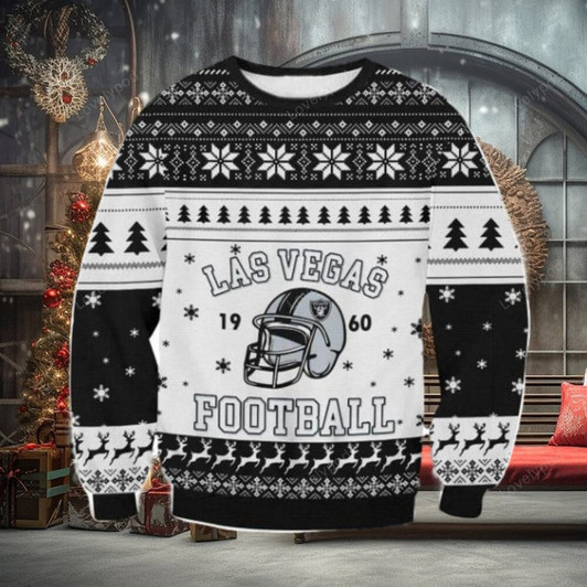 FUNSTUFFPRINT Las Vegas Raiders Football Ugly Sweater Christmas Gift For Men And Women Ugly Sweater