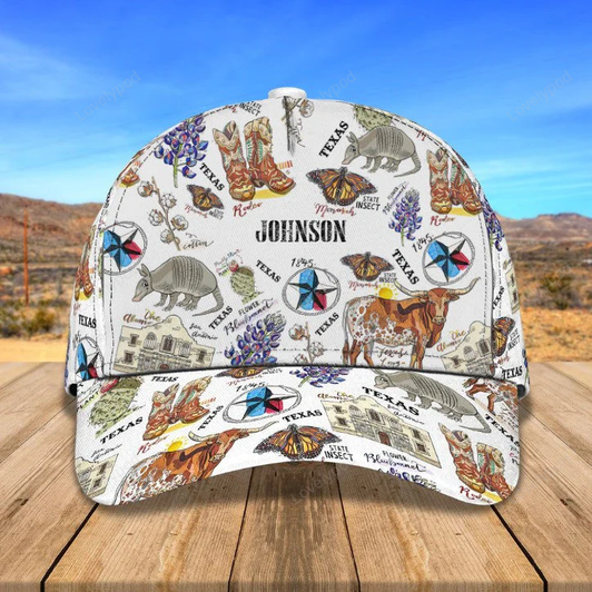 FUNSTUFFPRINT Texas Animal Summer Personalized Texas 3D Baseball Cap, Texas Animal Hat for Women and Men