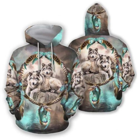 FUNSTUFFPRINT Wolf Couple 3D All Over Hoodie Dreamcatcher
  3D Hoodie and Zip Hoodie