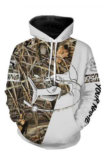 FUNSTUFFPRINT Personalized Fishing 3D All Over Hoodie Catfish  3D Hoodie and Zip Hoodie
