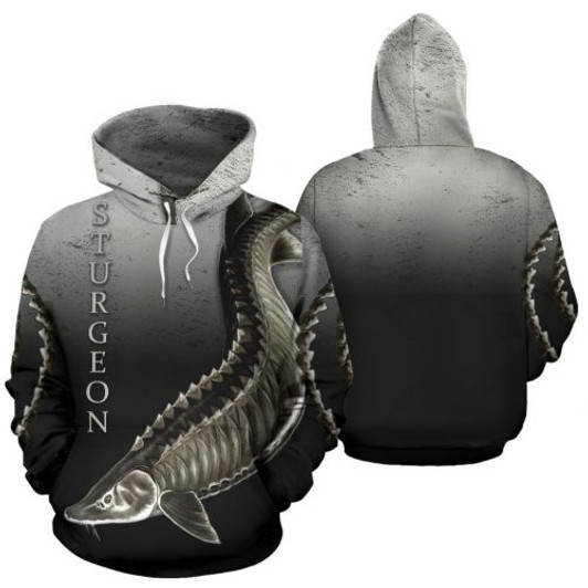 FUNSTUFFPRINT Sturgeon Fishing  3D Hoodie and Zip Hoodie