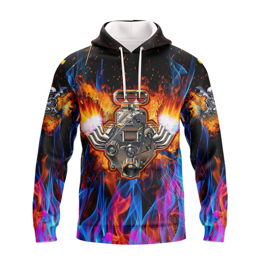 FUNSTUFFPRINT  Hot Rod Engine 3D Hoodie and Zip Hoodie