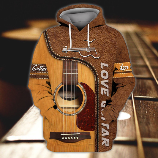 FUNSTUFFPRINT Love Guitar 3D Hoodie and Zip Hoodie