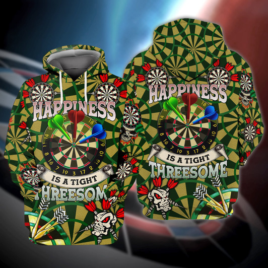 FUNSTUFFPRINT  Happiness Is A Tight Threesome Darts e 3D Hoodie and Zip Hoodie