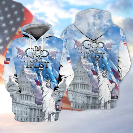 FUNSTUFFPRINT In God We Trust    3D Hoodie and Zip Hoodie
