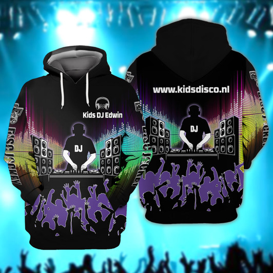 FUNSTUFFPRINT DJ Edwin Personalized Name   3D Hoodie and Zip Hoodie