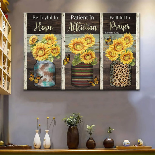 Be Joyful In Hope Patient In Affliction Romans 1212 Ver 02 Canvas Wall Art - Religious Wall Decor