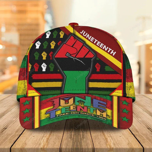 FUNSTUFFPRINT Personalized Juneteenth 1865 Cap, African American Hat, Black Woman 3D Classic Cap, Black Man Hat