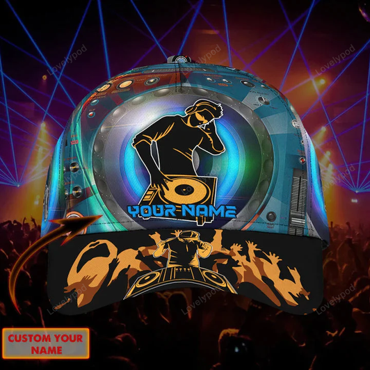 FUNSTUFFPRINT Custom Name Dj Bar Funny Classic Baseball Cap Hat 3D, Gift for Dj, International Dj gift