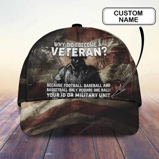 FUNSTUFFPRINT Honor the fallen Veteran Personalize Name All Over Print Classic Cap, Gifts for veteran-SBC-11485