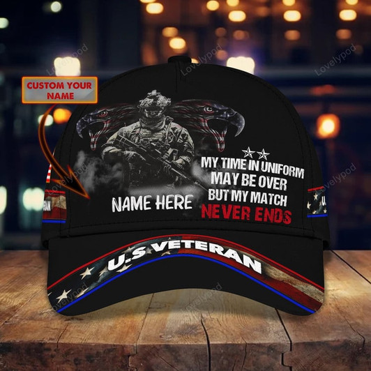 FUNSTUFFPRINT Honor the fallen Veteran Personalize Name All Over Print Classic Cap, Gifts for veteran-SBC-11488