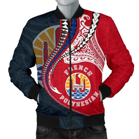 FUNSTUFFPRINT French Polynesian Men’s Bomber Jacket Manta Polynesian TH65 Bomber Jacket