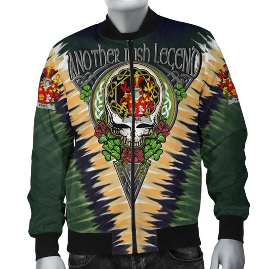 FUNSTUFFPRINT Friel or O’Friel Ireland Bomber Jacket – GD Irish Legend Shamrock V Tie-Dye A7 Bomber Jacket