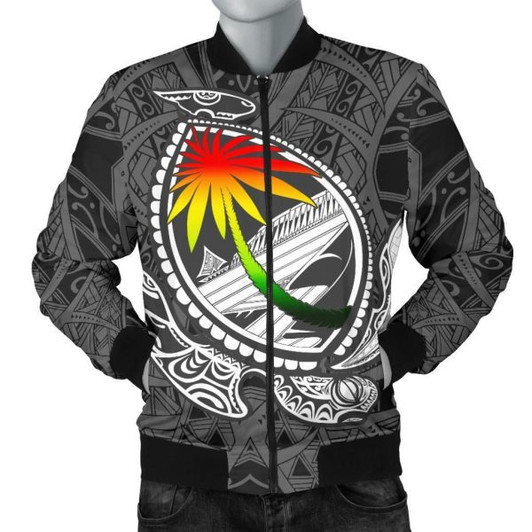 FUNSTUFFPRINT Guam Men’s Bomber Jacket – Polynesian Turtle Style – BN01 Bomber Jacket