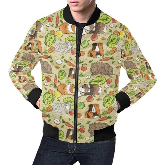 FUNSTUFFPRINT Guinea Pig Pattern Print Mens Bomber Jacket