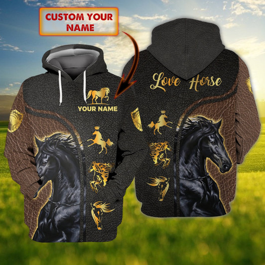 FUNSTUFFPRINT Horse 1 - Personalized Name 3D Hoodie 3D Hoodie and Zip Hoodie