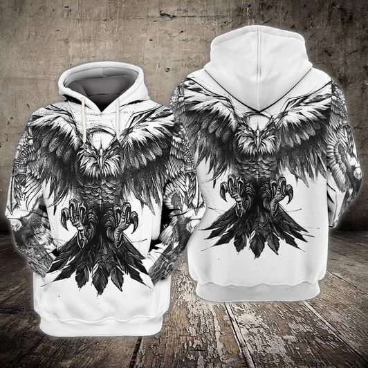 FUNSTUFFPRINT Eagle Tattoo  3D Hoodie and Zip Hoodie