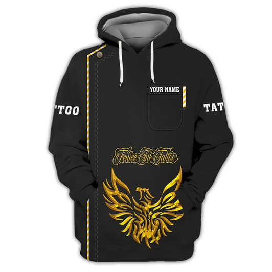 FUNSTUFFPRINT Cusstom Tattoo Uniform Tee Shirt Black 3D Hoodie and Zip Hoodie