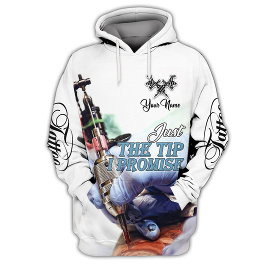 FUNSTUFFPRINT Tattoo Artist Shop Personalized Name 3D Hoodie and Zip Hoodie