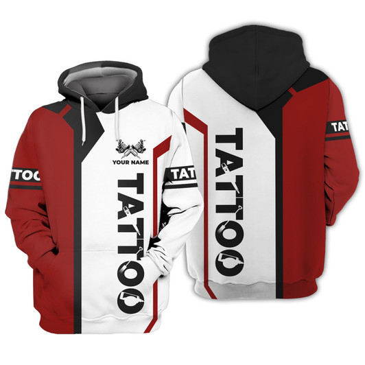 FUNSTUFFPRINT Tattoo Artist Shop Personalized Name  3D Hoodie and Zip Hoodie