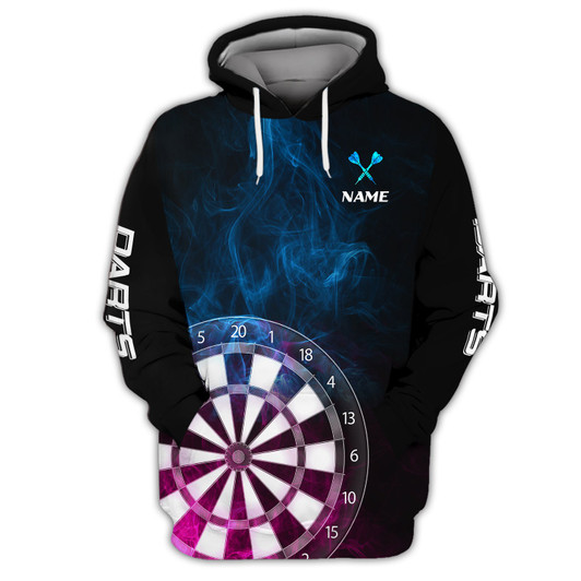 FUNSTUFFPRINT Personalized Name Darts Dark  3D Hoodie and Zip Hoodie
