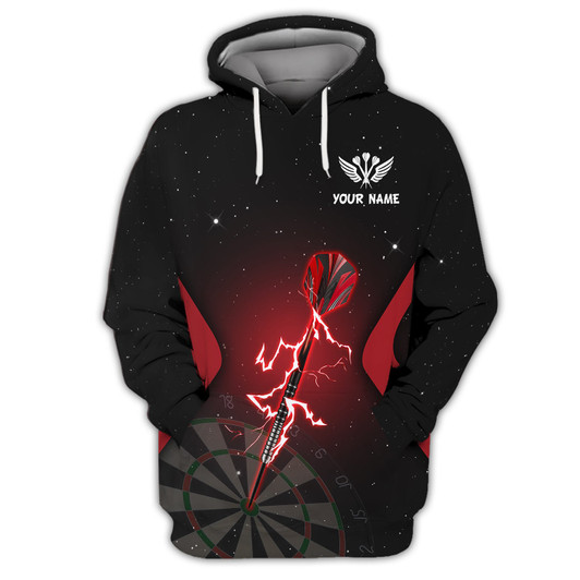 FUNSTUFFPRINT Personalized Name Darts Skeleton  3D Hoodie and Zip Hoodie