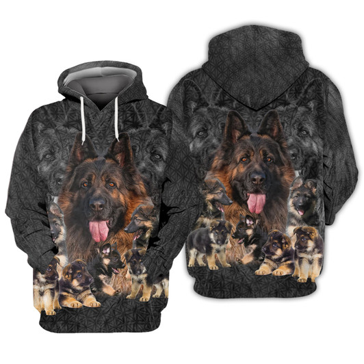FUNSTUFFPRINT GERMAN SHEPHERD  3D Hoodie and Zip Hoodie