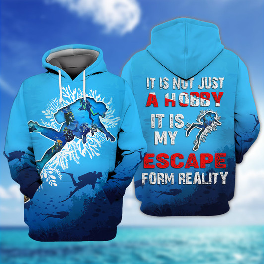 FUNSTUFFPRINT Scuba Diving  3D Hoodie and Zip Hoodie