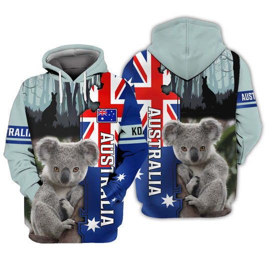 FUNSTUFFPRINT Australia Koala  3D Hoodie and Zip Hoodie
