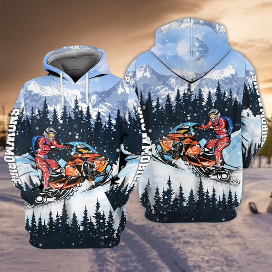 FUNSTUFFPRINT  Snowmobile 3D Hoodie and Zip Hoodie