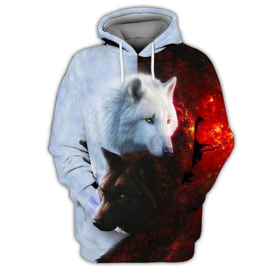 FUNSTUFFPRINT-  Wolf   3D Hoodie and Zip Hoodie