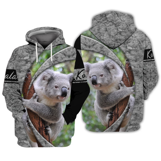 FUNSTUFFPRINT Koala -  Full Print  3D Hoodie and Zip Hoodie