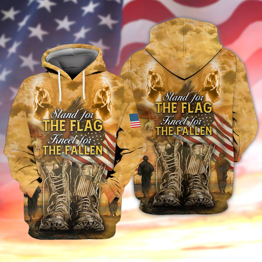 FUNSTUFFPRINT STAND FOR THE FLAG KNEEL FOR THE CROSS  3D Hoodie and Zip Hoodie